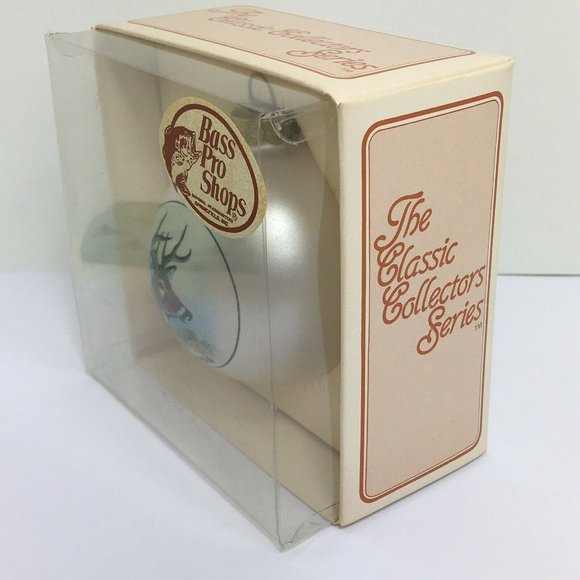 Bass Pro Shop Christmas Ornament Deer Head White Round Glass Topperscot Vintage - Picture 4 of 12